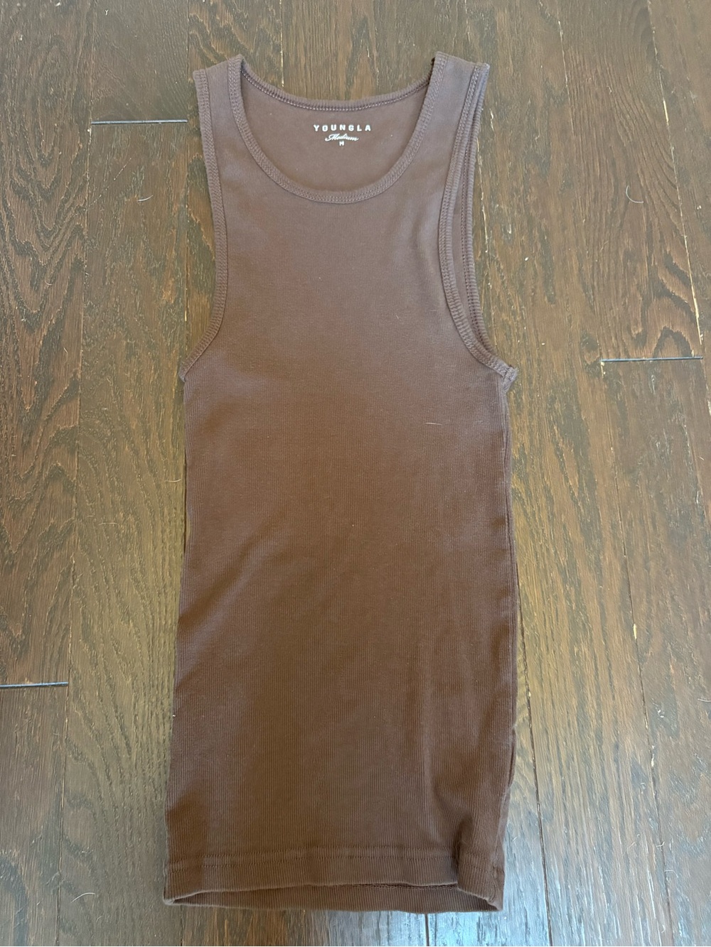 YoungLA Women's Brown Ribbed Tank Top